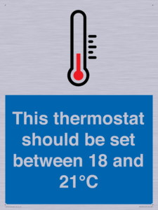 This thermostat should be set between 18 and 21°C
